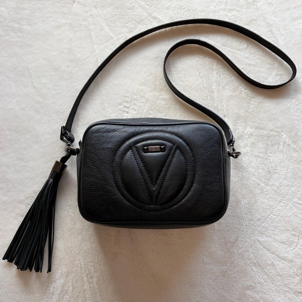 Valentino Mia Signature Leather Quilted Crossbody Bag Womens Small Excellent